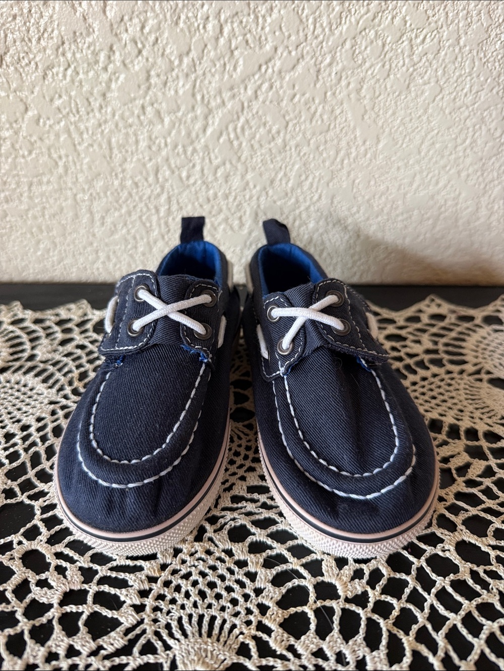 Koala Kids Dark Blue Canvas Slip On Boat Sneaker Shoes
